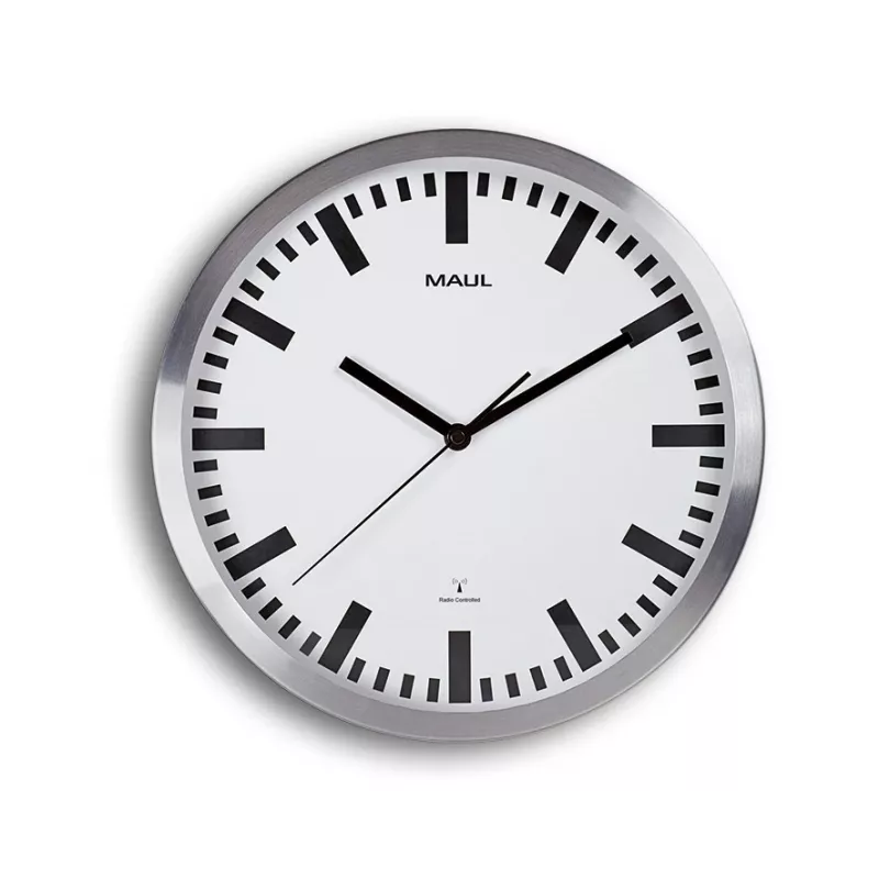 Relógio de parede MAUL MAULpilot - AA - 1,5 V - alumínio - branco - alumínio - vidro - 30 cm (9063308)
