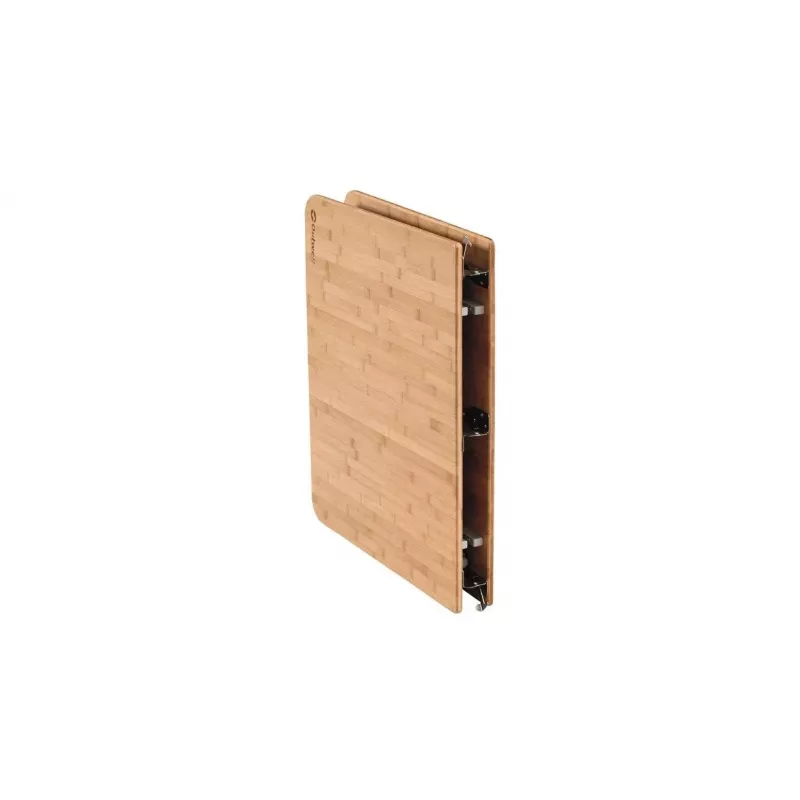 Mesa de campismo Outwell Custer L Brown — tampo em bambu, estrutura em alumínio, 700×1200 mm, 11,5 kg
