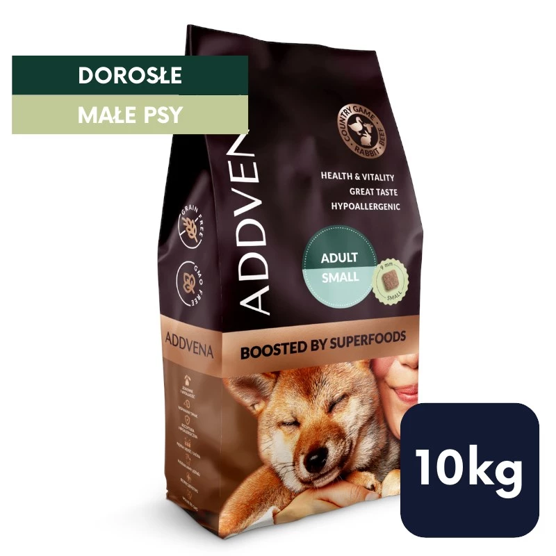 ADDVENA Boosted by superfoods Adult Small Beef - alimentação seca para cães - 10 kg