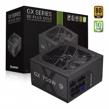 Fonte de alimentação Gamemax, 80 PLUS, Gold | GX 750GF | 750 W