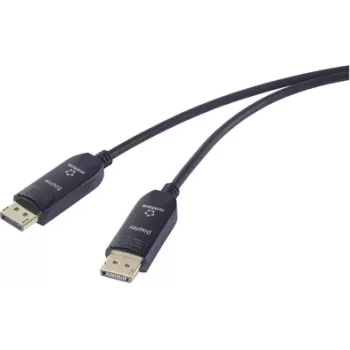 Cabo de ligação em fibra ótica / DisplayPort Renkforce conector macho DisplayPort, conector macho DisplayPort 10,00 m preto RF-6117766 cabo DisplayPort 8K UHD (RF-6117766)