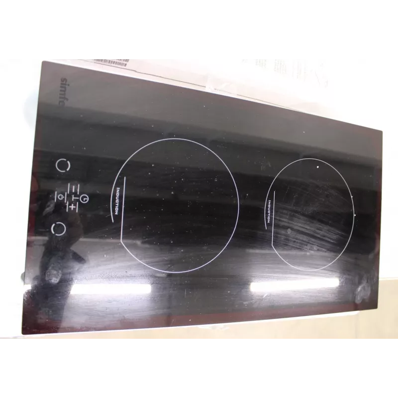 Placa de indução de encastrar SIMFER H3.020.DEISP, 2 zonas de cozinhar, controlo tátil, temporizador, preto – embalagem danificada, riscos na parte de trás