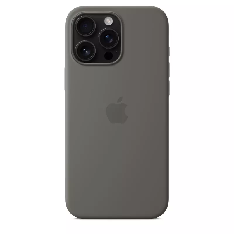 Capa de silicone com MagSafe para iPhone 16 Pro Max - Cinzento pedra