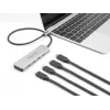 Hub DeLOCK USB Type-C 10 Gbps 4 portas Alumínio Cinzento