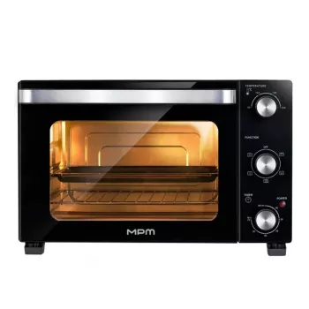 Mini-forno elétrico compacto MPM MPE-16/T — 35 L, 1500 W, convecção, temporizador, porta de vidro