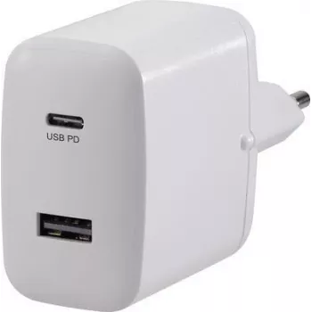 Carregador USB VOLTCRAFT UC-2ACX001 VC-11501480 adaptador de tomada corrente de saída (máx.) 3000 mA 2 x USB, conector fêmea USB-C™ USB Power Delivery (USB-PD) (VC-11501480)