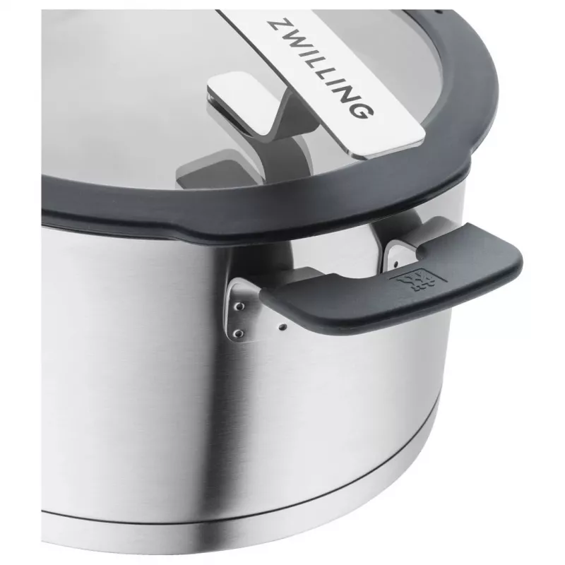 ZWILLING conjunto de panelas em aço inoxidável SIMPLIFY 5 peças – adequado para máquina de lavar louça e forno, tampa de vidro, adequado para placas cerâmicas