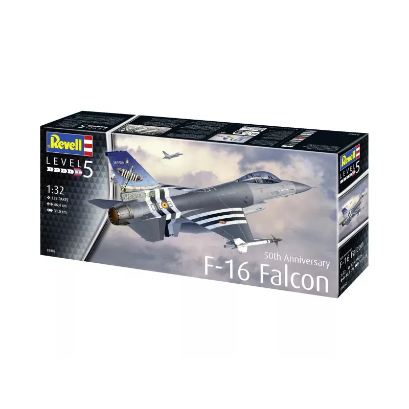 Avião de plástico REVELL F-16 Falcon 50th Anniversary kit 1:32
