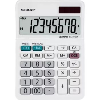 Calculadora de secretária Sharp EL-310W financeira branca
