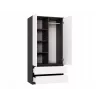 Guarda-roupa top e shop MALWA SS-90, 90×180×50 cm, estrutura antracite, portas de batente brancas, 2 gavetas, laminado 16 mm