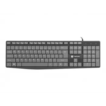 Teclado com fios tamanho completo NATEC NKL-1507 USB QWERTY US International cinzento/preto, 105 teclas, teclado numérico