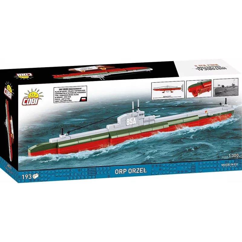 Conjunto Cobi ORP Orzeł 193 blocos modelo de navio para montagem