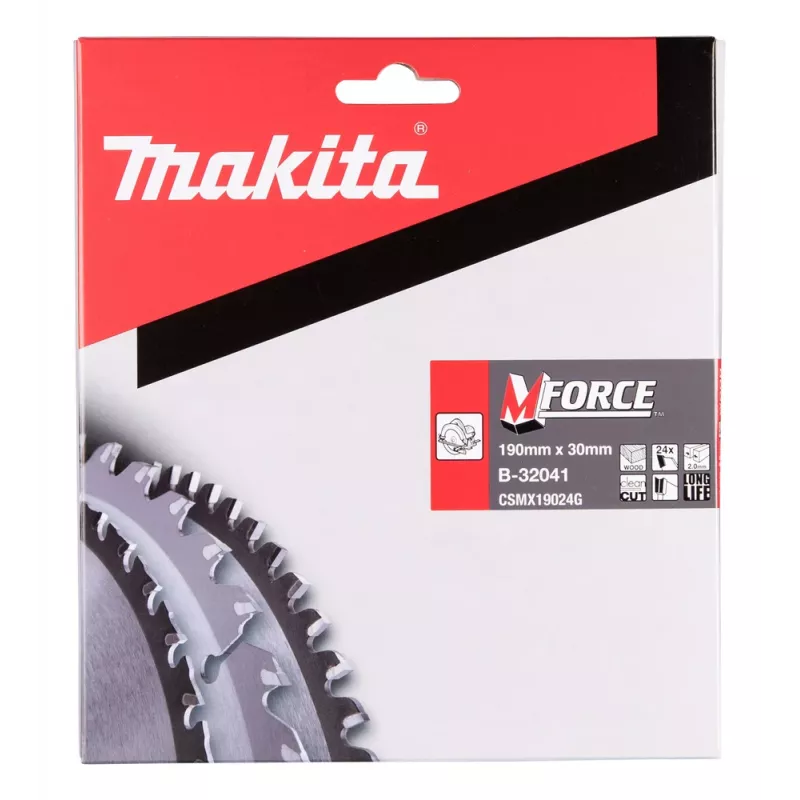 LÂMINA DE SERRA CIRCULAR MAKITA 190x30x24Z M-FORCE MADEIRA