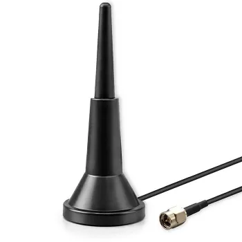 Antena externa 4G-LT QOLTEC 5 dBi 600–2700 MHz conector SMA com cabo de 3 m