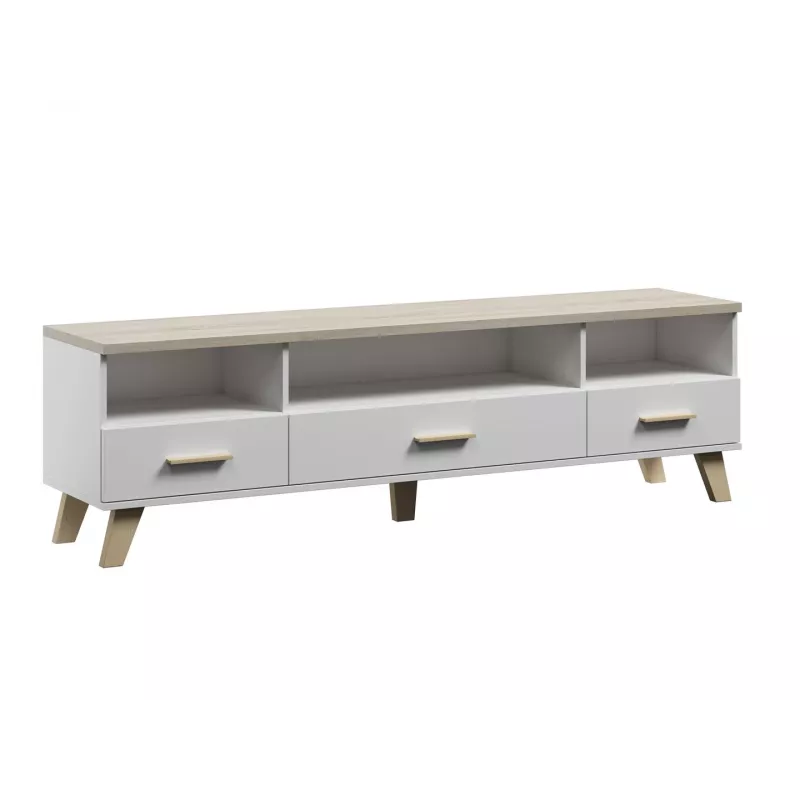 Suporte de TV Cama LOTTA 180cm branco + carvalho sonoma