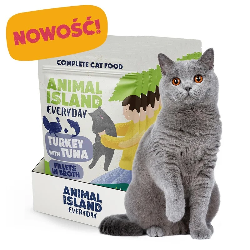 ANIMAL ISLAND peru com atum sacos de comida para gatos 12x85g