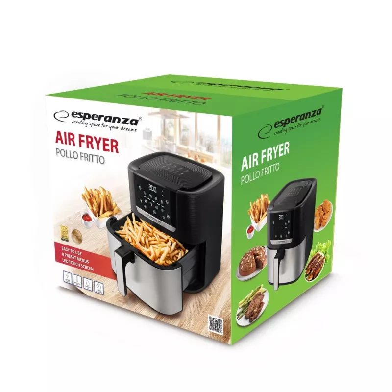 Esperanza EKA004 Pollo Fritto fritadeira sem gordura, 8 L, 1700 W, inox