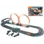 Pista de corrida mecânica de brinquedo Madej com dois loopings, conjunto portátil de pista com carros de looping