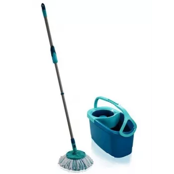 Balde com sistema de esfregona Leifheit Clean Twist Disc Mop — 20 L, cabeça de esfregona rotativa 360°, metal e plástico, azul