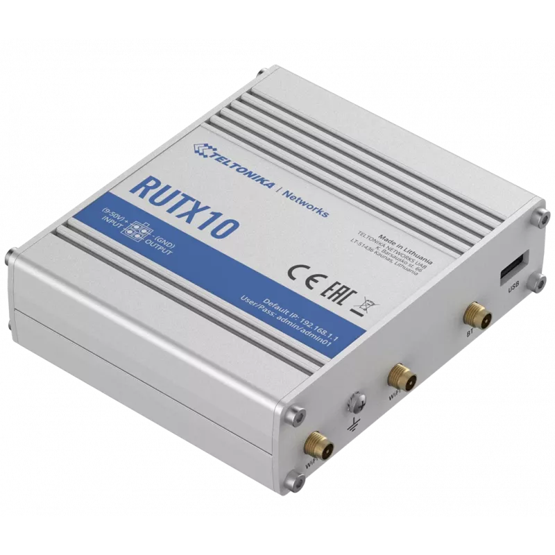 Router sem fios Teltonika RUTX10 Gigabit Ethernet dual-band (2,4 GHz / 5 GHz) branco