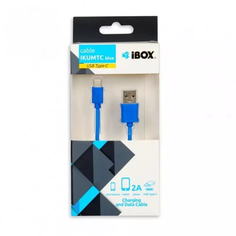 Cabo USB A para USB C IBOX IKUMTCB — 1 m, USB 2.0, azul