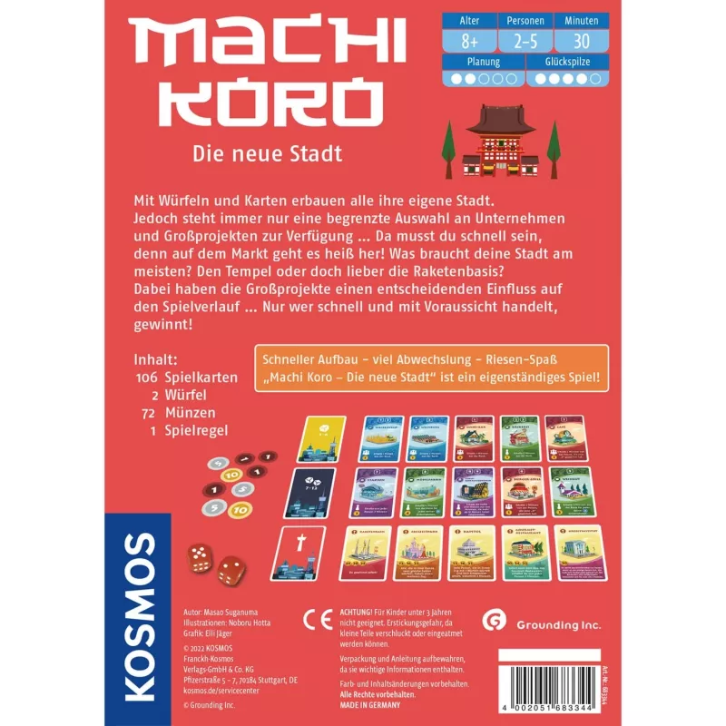 Machi Koro - A nova cidade, jogo de cartas