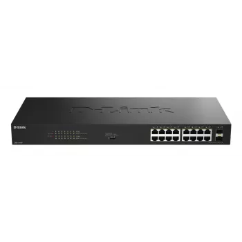D-Link DGS-1018P/E Switch não gerido Gigabit PoE+ de 18 portas