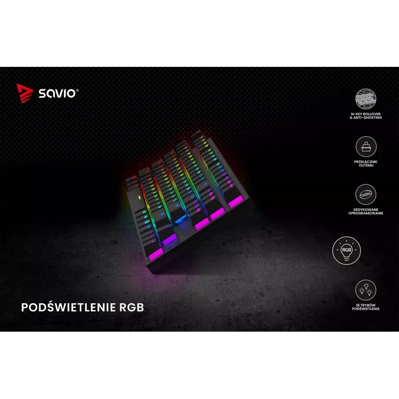 Teclado mecânico Savio RGB Tempest X2 Outemu Brown