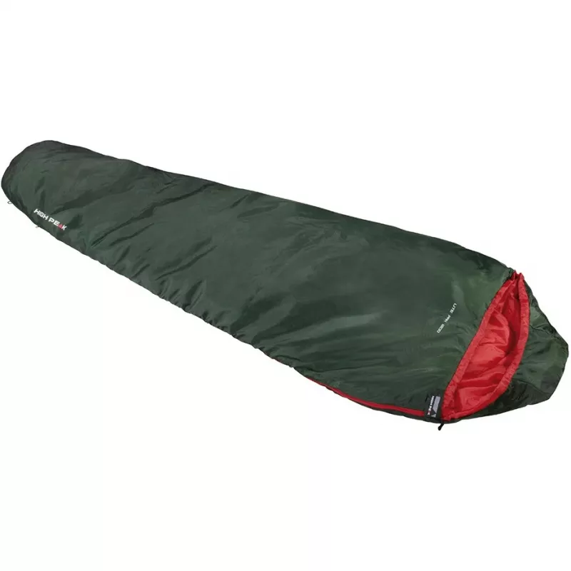 Saco-cama tipo múmia High Peak Lite Pak 1200 Poliéster verde, vermelho 23263