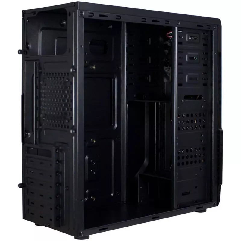 Caixa INTER-TECH B-42 Black Midi Tower, ATX, 2xUSB2.0, faixa LED azul, fonte de alimentação opcional
