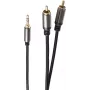 Cabo adaptador de áudio shiverpeaks PRO Series II, ficha jack de 3,5 mm para 2 fichas RCA, estéreo, 2,5 m (BS20-32255)