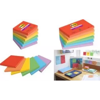 Nota adesiva Super Sticky 655-6SS-PLAY 127x76mm sortido 6 unid. (655-6SS-PLAY)