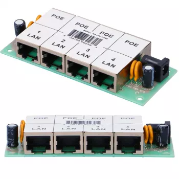 Injetor PoE Extralink 4 portas 4x 100 Mb/s RJ45, Fast Ethernet, 48 V, sem caixa