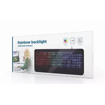TECLADO MULTIMÉDIA USB ENG/PRETO KB-UML-03 GEMBIRD
