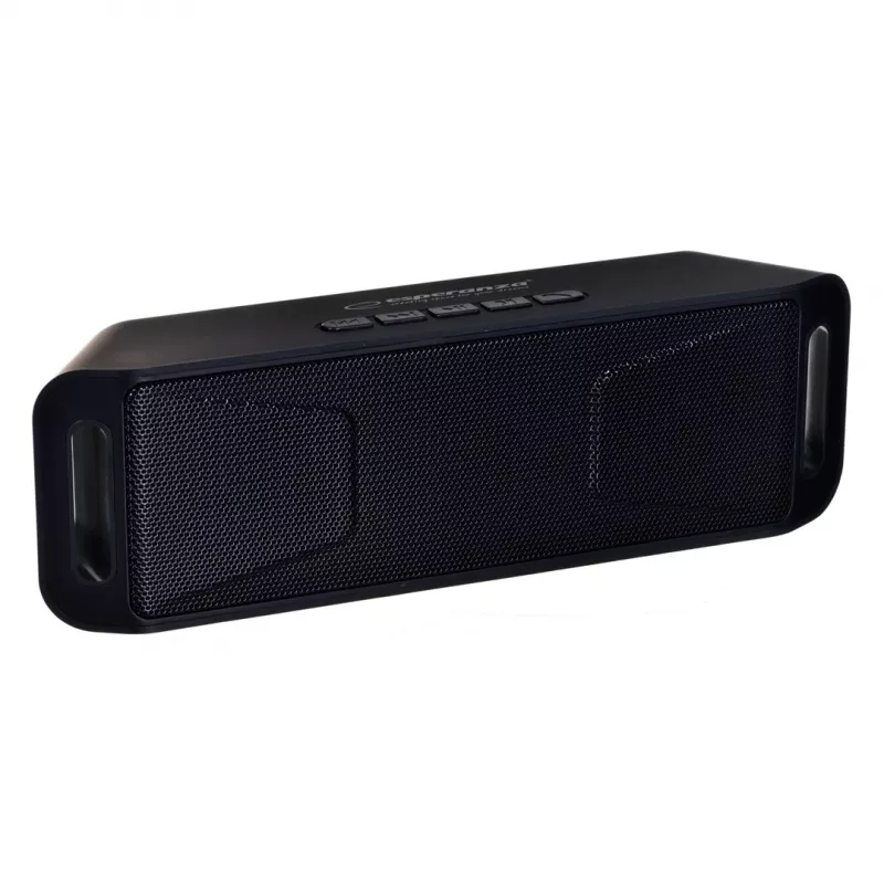 Altifalante portátil estéreo ESPERANZA FOLK preto — 6 W RMS, Bluetooth, MicroSD, bateria LiPo