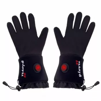 Luvas aquecidas Glovii GLBM — unissexo nylon/poliéster, a pilhas, S-M, compatíveis com ecrã tátil, respiráveis, punhos ajustáveis