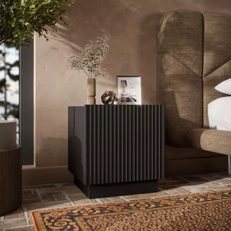 Cama Meble LIVERTI mesa de cabeceira, conjunto de 2 un., 45x42x47 cm, preto