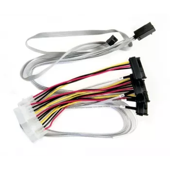 Microsemi Adaptec - cabo SAS interno - com sidebands - SAS 6Gbit/s - 4-Lane - 4x Mini SAS HD (SFF-8643) (M) até alimentação interna, 4 pinos, in