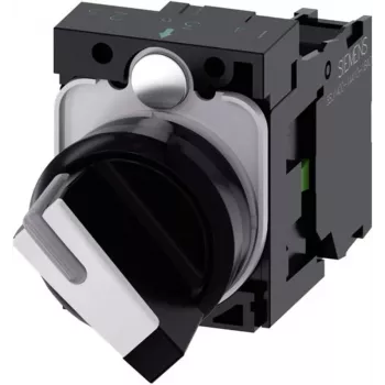 Anel frontal para interruptor rotativo plástico preto/branco 1 x 90° Siemens SIRIUS ACT 3SU1100-2BF60-1BA0