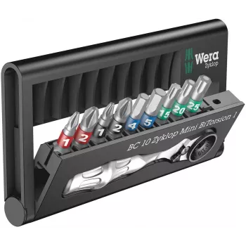 Wera Bit-Check 10 Zyklop Mini BiTorsion 1 conjunto 10 peças 7.6 X 2.5 X 12.7 cm