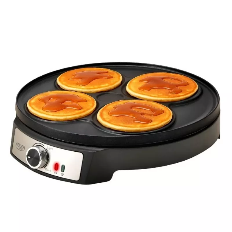 Adler AD 3093 Máquina de crepes elétrica de dupla face 2 em 1, 1600 W, preto