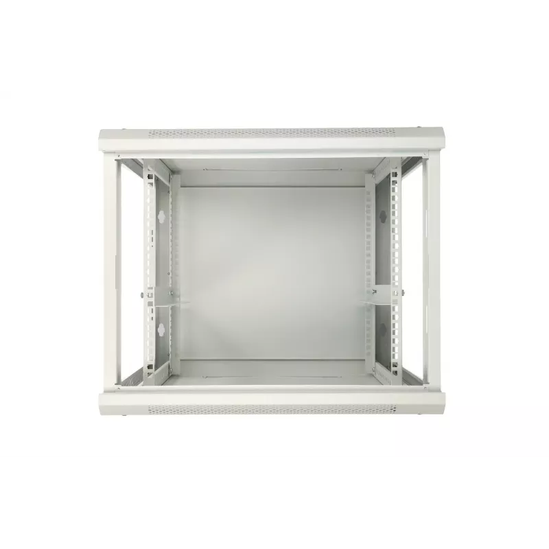 Armário rack Extralink 9U 600x600 ASP cinzento montado na parede, porta metálica