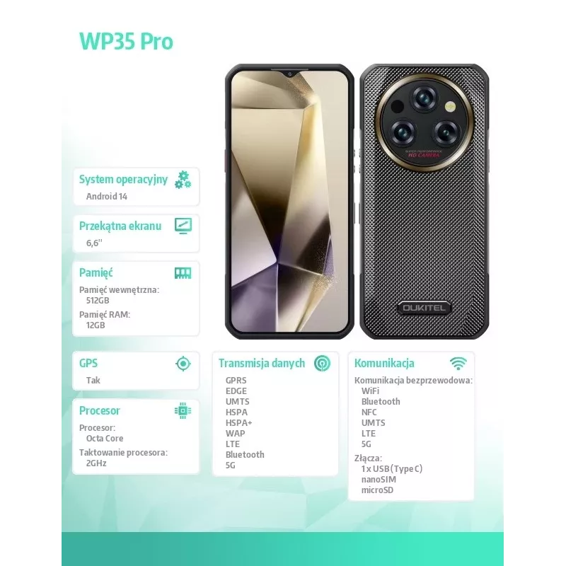 Smartphone Oukitel WP35 Pro 6,52