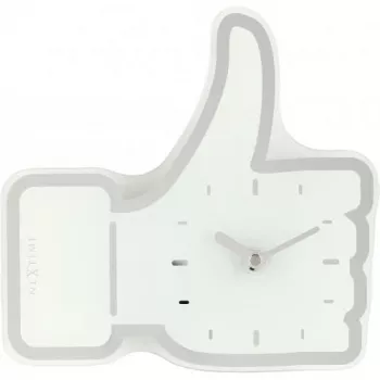 Relógio de parede NeXtime 5185wi Mini Thumbs Up, 20,5x21 cm, branco/prateado