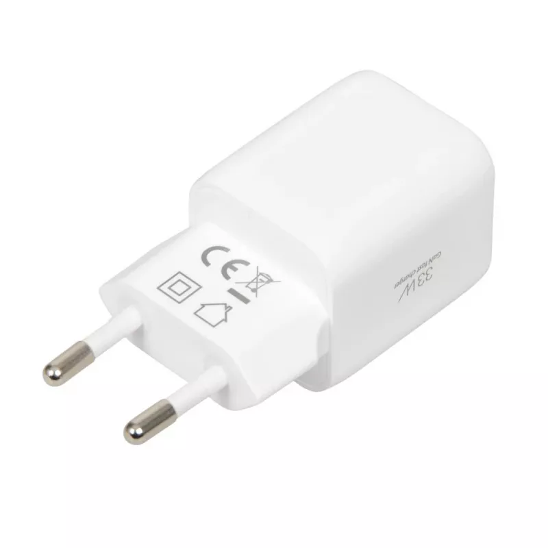 Carregador USB IBOX ILUC42W 42W (máx. 33W), 1×USB-C PD3.0, 1×USB-A QC3.0, 100–240V, branco