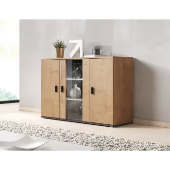 Aparador cama sideboard 120 cm SOHO S7 carvalho lefkas/preto