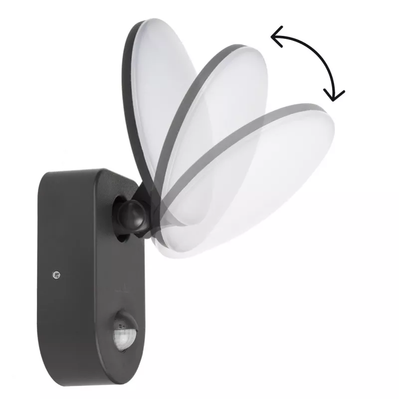 Luminária de parede LED MACLEAN MCE367 com sensor PIR, luminária de parede exterior com detetor de movimento