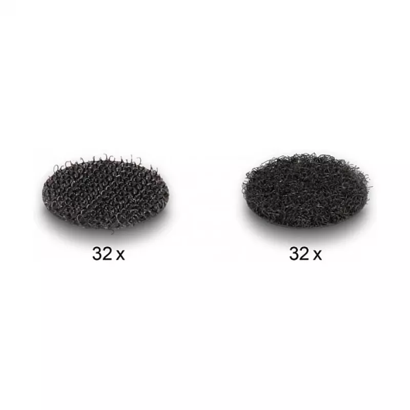 Almofada de montagem DeLOCK 19088 pontos de velcro redondos 64 unid. preto