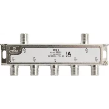 Triax SCS 6 - Divisor de cabo - 75 Ohm - 5 - 2400 MHz - Prateado - Branco - Fêmea/Fêmea - 16,5 dB (349826)