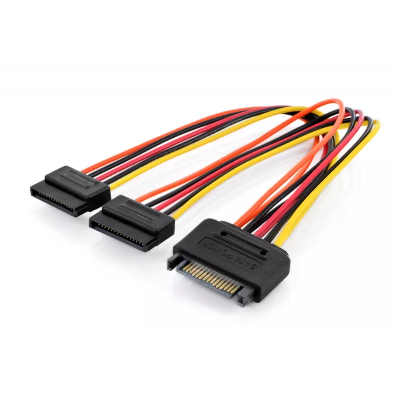 Assmann Cabo adaptador SATA Y 15-pin SATA para 2x 15-pin SATA ST/BU/BU 0,3m Cabo adaptador SATA Y, 0,3m - 15-pin SATA para 2x 15-pin SATA, ST/BU/BU - Siche